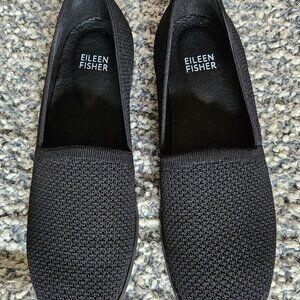 Eileen Fisher black fabric shoes. Size 6.5M (US). In the original box.